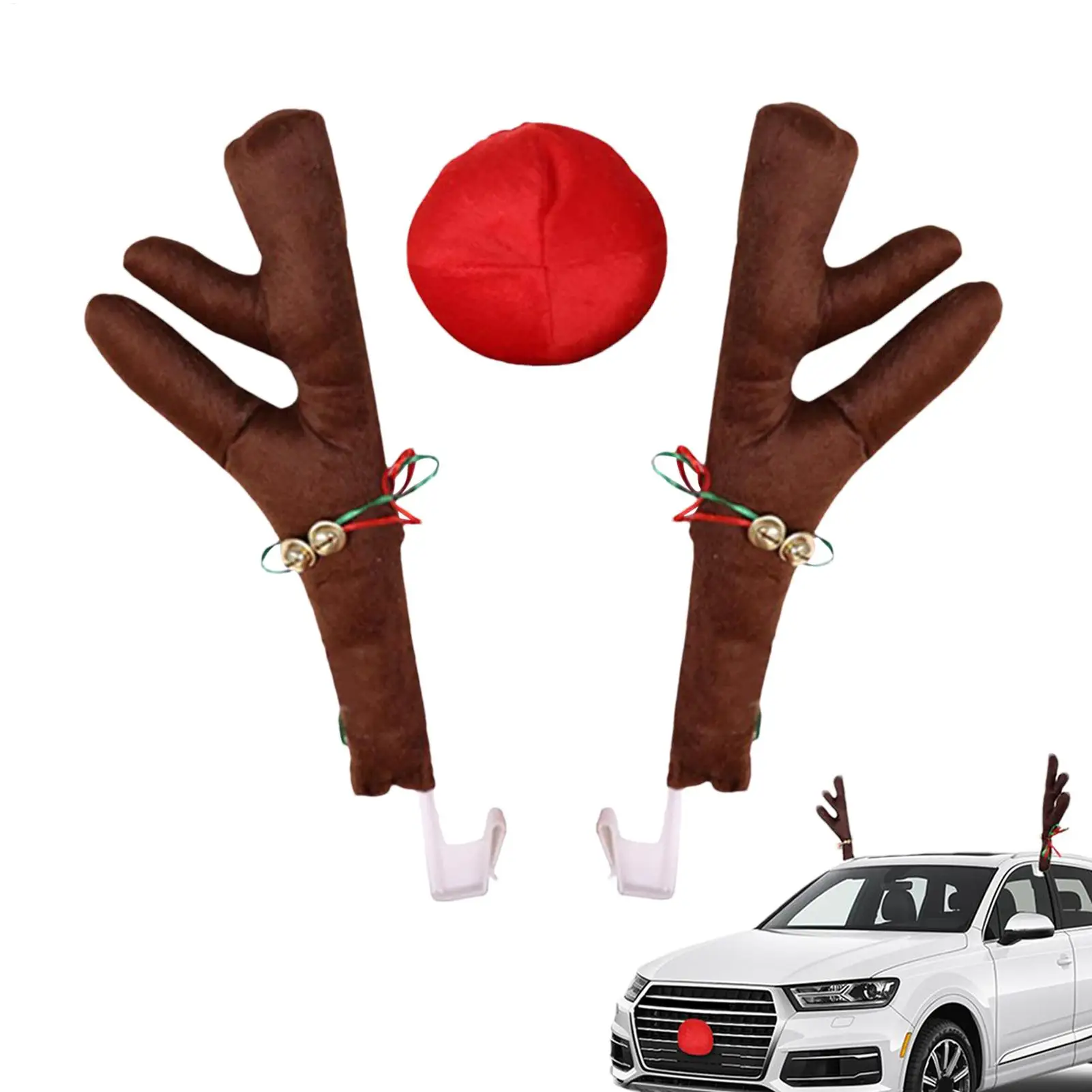 Christmas Car Antlers Decor Plush Reindeer Antler Set for Holiday Parade Hunting Party Automotive Decoration Accessories Gift 
Christmas Car Antlers Decor Plush Reindeer Antler Set for Holiday Parade Hunting Party Automotive Decoration Accessories Gift