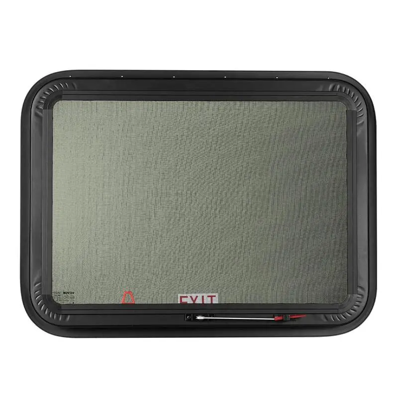 Emergency Egress Vent 30" W x 22" H For Teardrop Cargo Trailer Camper, Tinted Glass Mesh Screen Trim Ring 1 1/4" - 1 13/16" Wall Thickness DOT Approved Replacement Accessory
Emergency Egress Vent 30" W x 22" H For Teardrop Cargo Trailer Camper, Tinted Glass Mesh Screen Trim Ring 1 1/4" - 1 13/16" Wall Thickness DOT Approved Replacement Accessory
