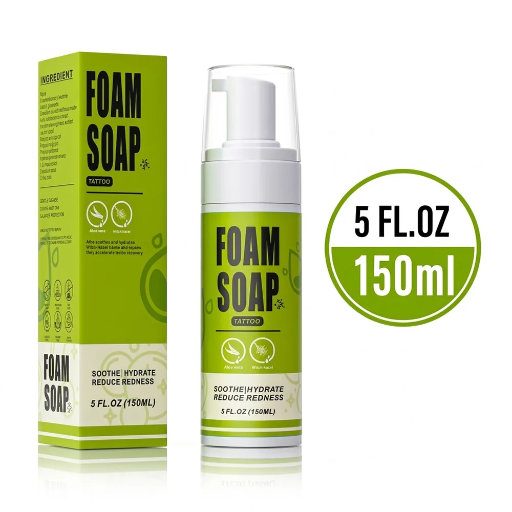 150ml Tattoo Cleaning Foam Soap PMU Soothing Gentle Cleaning Foam Aftercare Soap for Tattoo Piercing Tattoo Accessories
150ml Tattoo Cleaning Foam Soap PMU Soothing Gentle Cleaning Foam Aftercare Soap for Tattoo Piercing Tattoo Accessories