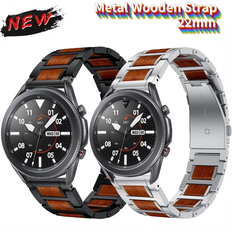 22mm Wooden+Metal Strap for Samsung Galaxy Watch 3/S3 Classic Huawei Watch 3/4/GT3/2 Pro Amazfit GTR3/3 Pro Bracelet Accessories
22mm Wooden+Metal Strap for Samsung Galaxy Watch 3/S3 Classic Huawei Watch 3/4/GT3/2 Pro Amazfit GTR3/3 Pro Bracelet Accessories