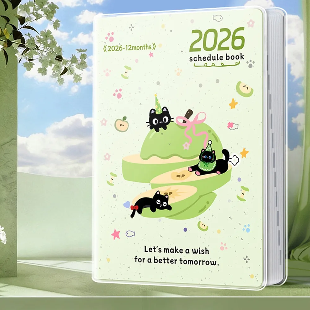 Fruit Kitten 2026 A5 Notebooks Portable Time Efficiency Manual Daily Planner Thick Pages Black Cat Diary Time Management
Fruit Kitten 2026 A5 Notebooks Portable Time Efficiency Manual Daily Planner Thick Pages Black Cat Diary Time Management