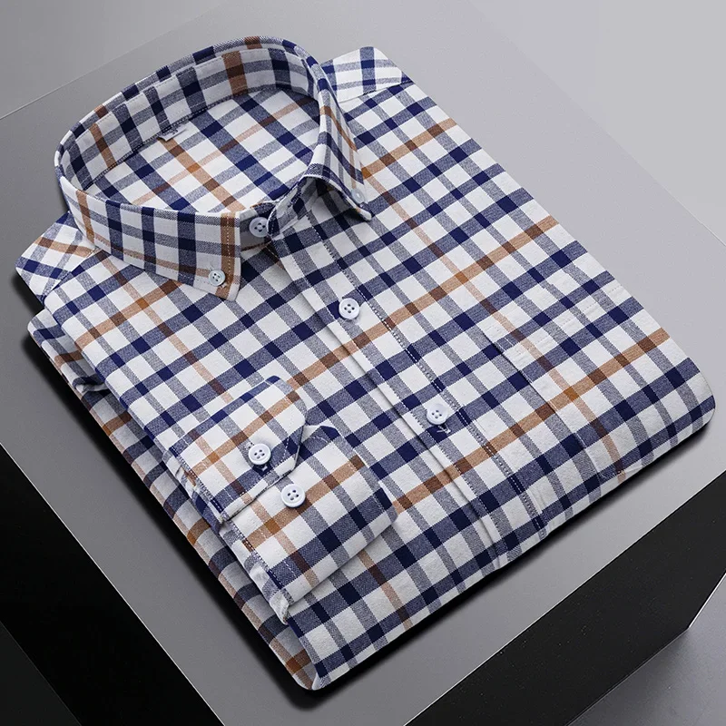 Men Classic Oxford Long Sleeve Shirts Solid Striped Plaid Business Workwear Dress Shirt Comfortable Casual Cotton Standard Shirt
Men Classic Oxford Long Sleeve Shirts Solid Striped Plaid Business Workwear Dress Shirt Comfortable Casual Cotton Standard Shirt