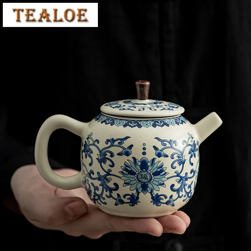 230ML Chinese Blessed Blue And White Teapot Boutique Ru Kiln Pot Tea Maker Kettle With Filter Chinese Tea Cha Supplies Craft
230ML Chinese Blessed Blue And White Teapot Boutique Ru Kiln Pot Tea Maker Kettle With Filter Chinese Tea Cha Supplies Craft