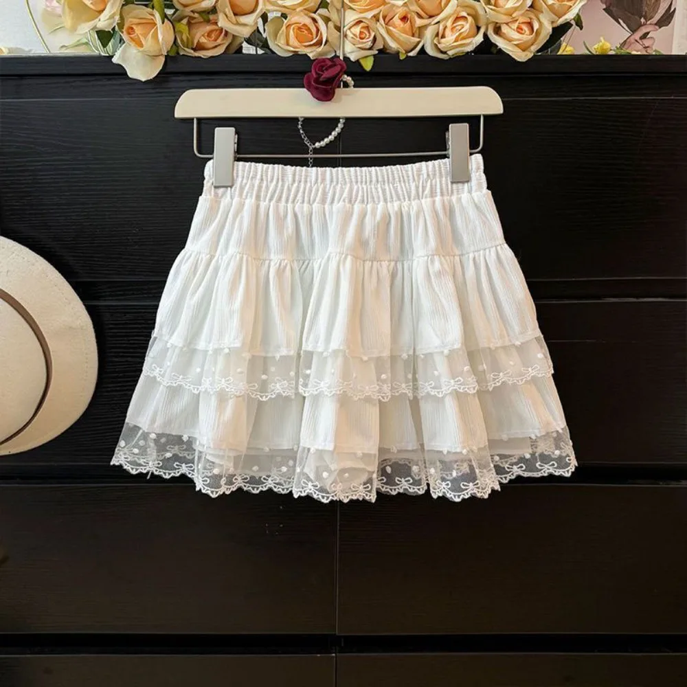 Fashion Dots Puffy Cake Skirt Women Sweet Textured Lace Bowknot Short Skirt Multi-layer High Waist A-Line Short Skirt Party
Fashion Dots Puffy Cake Skirt Women Sweet Textured Lace Bowknot Short Skirt Multi-layer High Waist A-Line Short Skirt Party