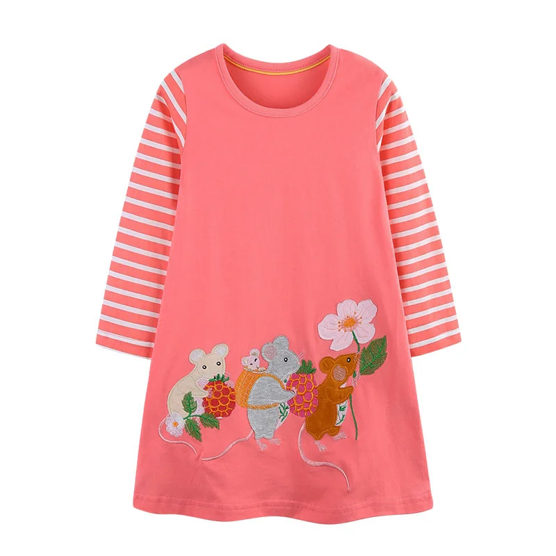 Jumping Meters 2-7T 2025 Autumn Princess Girls Dresses Long Sleeve Mouse Applique Baby Clothing Striped Pockets Toddler Costume
Jumping Meters 2-7T 2025 Autumn Princess Girls Dresses Long Sleeve Mouse Applique Baby Clothing Striped Pockets Toddler Costume