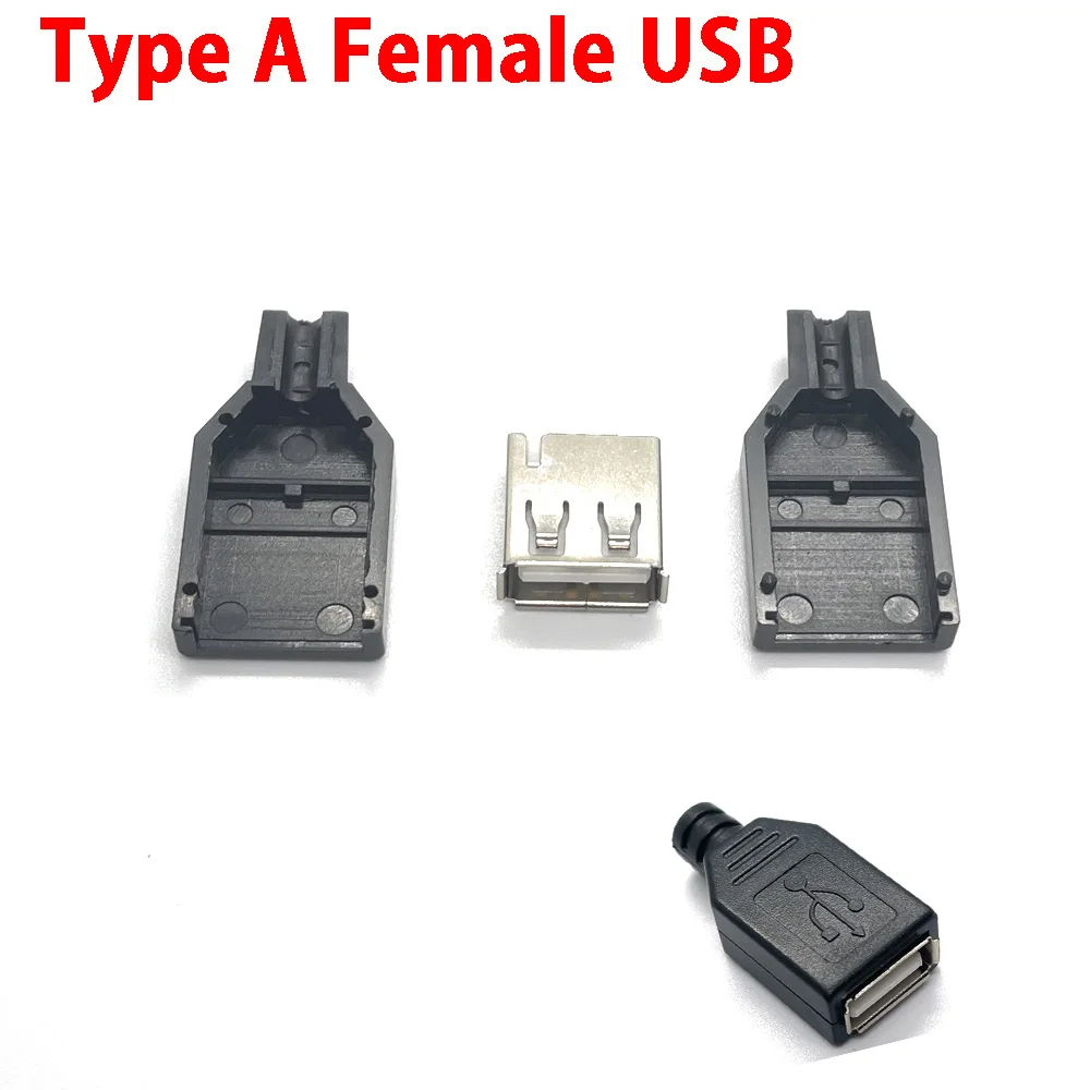10pcs DIY Type A Female USB 4 Pin Plug Socket Connector With Black Plastic Cover USB 2.0 Connect Adapter PCB SDA Data Cable Line
10pcs DIY Type A Female USB 4 Pin Plug Socket Connector With Black Plastic Cover USB 2.0 Connect Adapter PCB SDA Data Cable Line