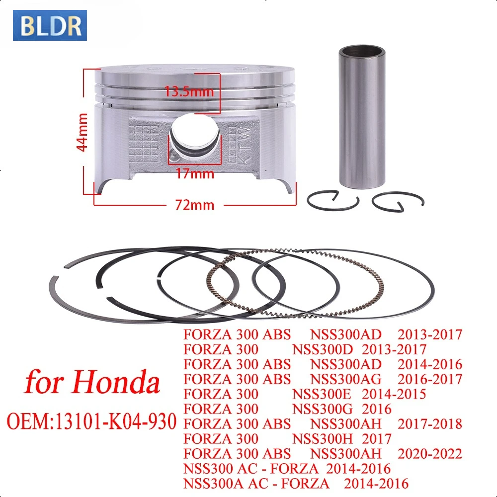 72mm Motorcycle Accessories Cylinder Piston Rings for HONDA FORZA 300 ABS 2013-2017 NSS300AD NSS300H NSS300 AC FORZA 2014-2016
72mm Motorcycle Accessories Cylinder Piston Rings for HONDA FORZA 300 ABS 2013-2017 NSS300AD NSS300H NSS300 AC FORZA 2014-2016