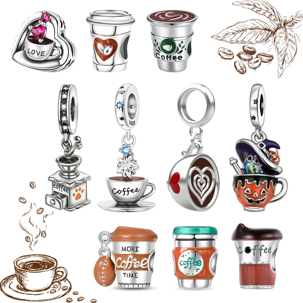Exquisite 925 Sterling Silver Coffee Machine Coffee Cup Skewer Decoration Fit DIY Bracelet Necklace Leisurely Pairing Gifts
Exquisite 925 Sterling Silver Coffee Machine Coffee Cup Skewer Decoration Fit DIY Bracelet Necklace Leisurely Pairing Gifts