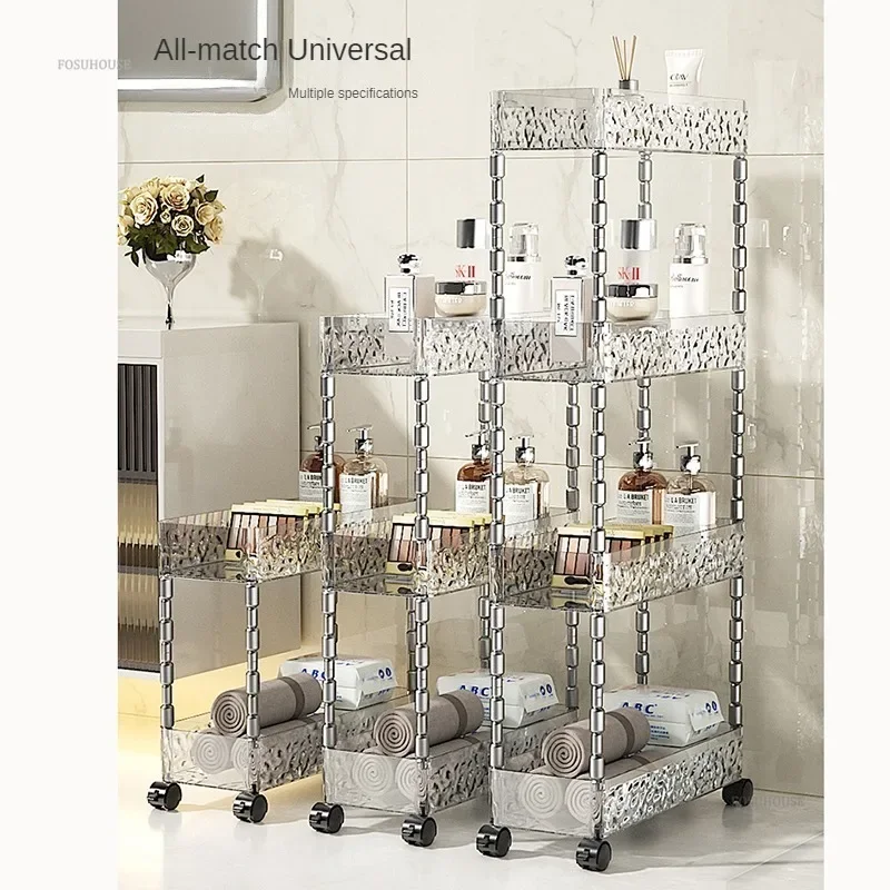 Simple Transparent Bathroom Cabinet Toilet Sandwich Trolley Storage Rack Floor Storage Rack Washbasin Multi-layer Storage Rack
Simple Transparent Bathroom Cabinet Toilet Sandwich Trolley Storage Rack Floor Storage Rack Washbasin Multi-layer Storage Rack