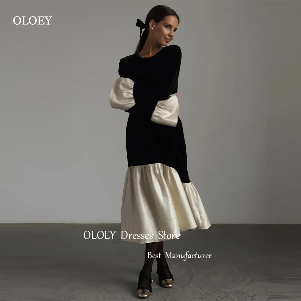OLOEY Simple Black Velvet Mermaid Evening Party Dresses Long Sleeves Arabic O-Neck Tea Length Night Event Occasion Gowns Outfit
OLOEY Simple Black Velvet Mermaid Evening Party Dresses Long Sleeves Arabic O-Neck Tea Length Night Event Occasion Gowns Outfit