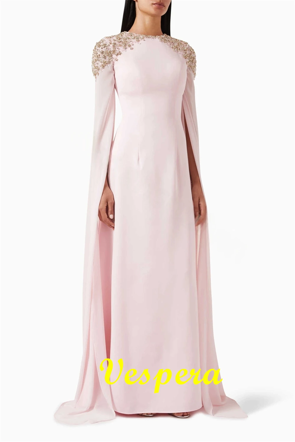 Customized Simple Pink Jersey Evening Dress Exquisite O-Neck Long Sleeves Prom Dresses Luxury Sweep Train Vestido De Festa
Customized Simple Pink Jersey Evening Dress Exquisite O-Neck Long Sleeves Prom Dresses Luxury Sweep Train Vestido De Festa