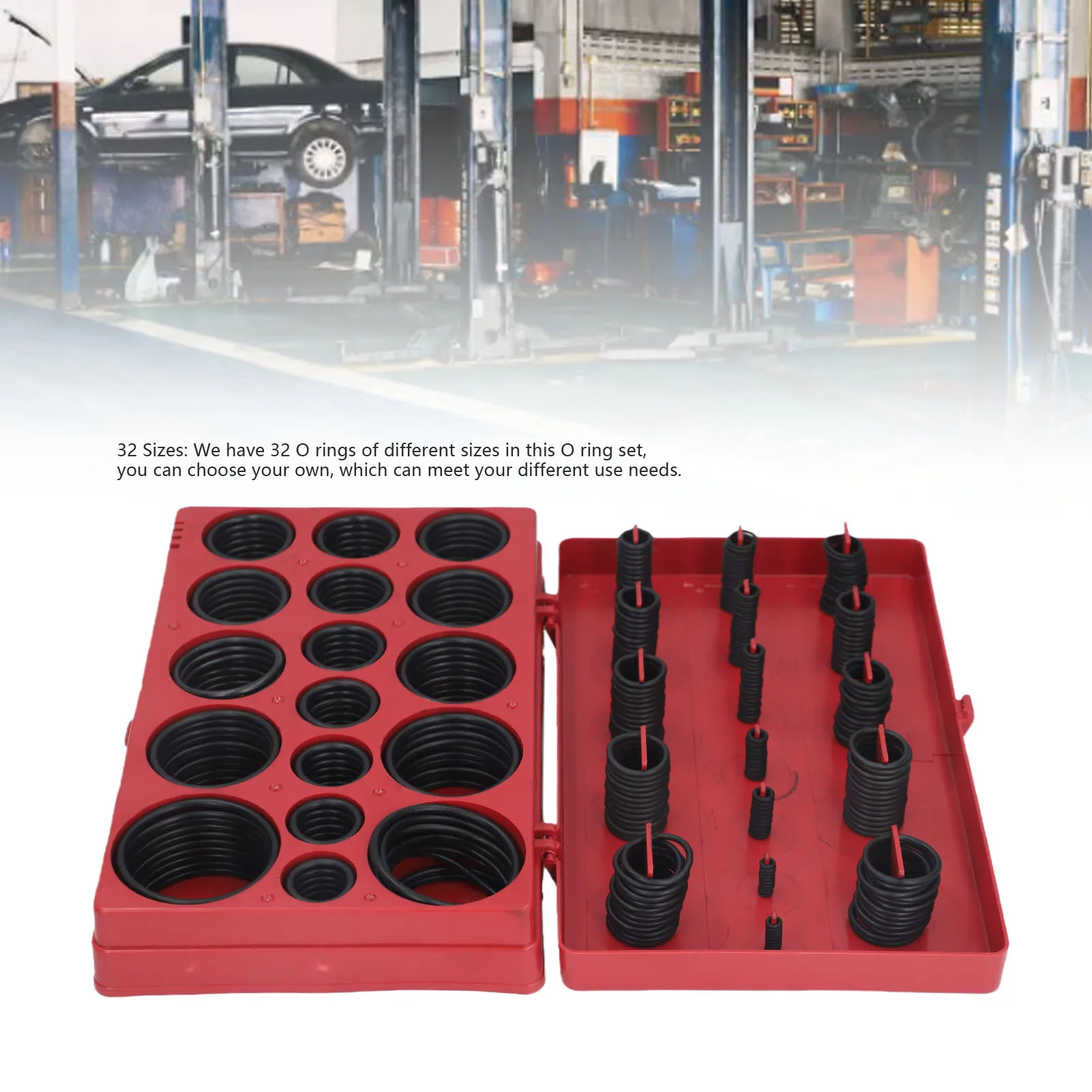 419PCS Rubber Universal O Rings Kit 32 Sizes Heat Resistant for Corrosion Washer Gasket Assortment for Automobile Replacement
419PCS Rubber Universal O Rings Kit 32 Sizes Heat Resistant for Corrosion Washer Gasket Assortment for Automobile Replacement