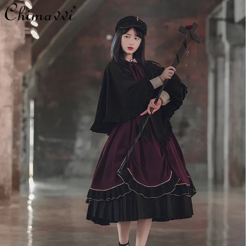 Autumn New Long-sleeved High-waisted Op Fake Two Piece Long Dress Hooded Coat Women Two-piece Outfits Original Gothic Dress Sets
Autumn New Long-sleeved High-waisted Op Fake Two Piece Long Dress Hooded Coat Women Two-piece Outfits Original Gothic Dress Sets