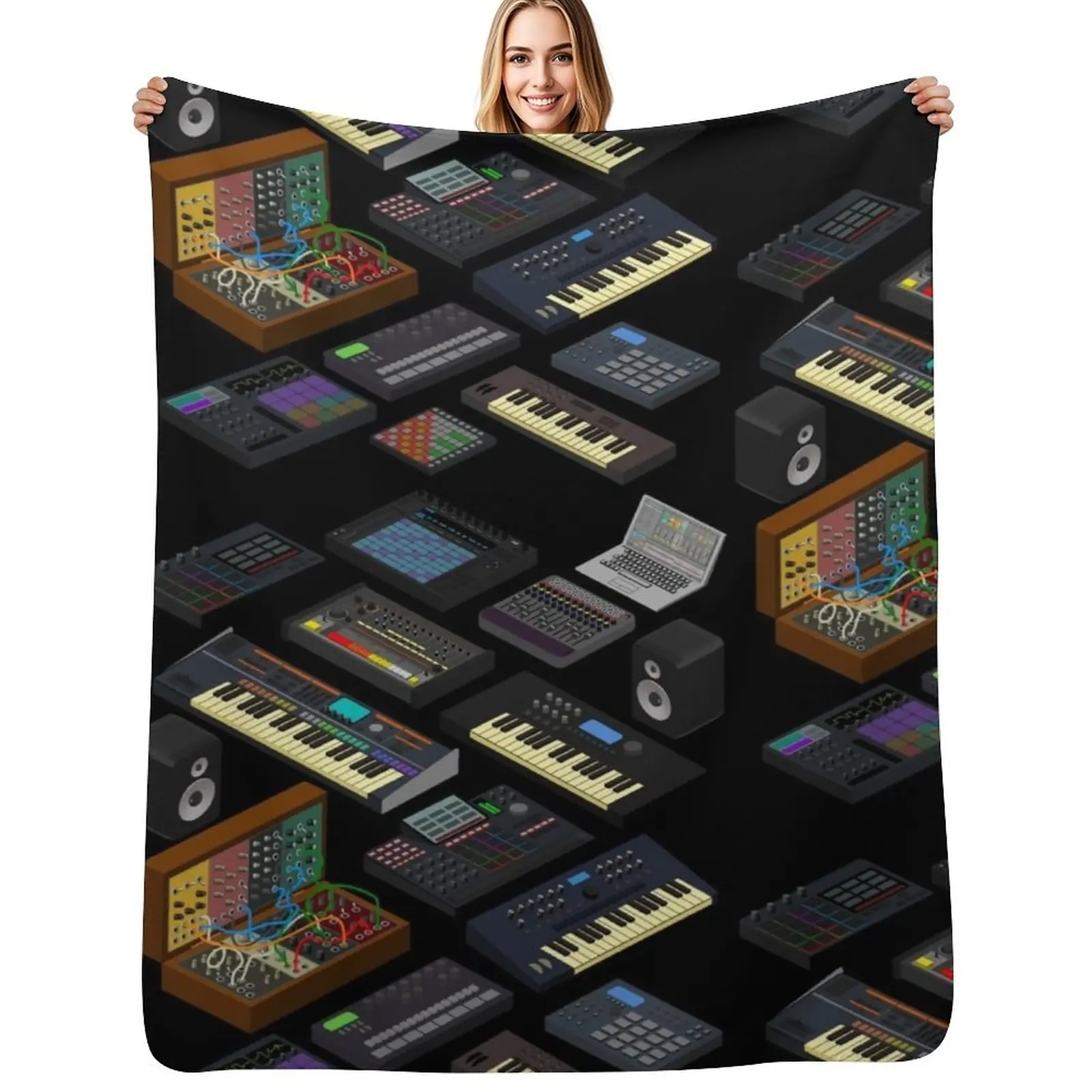 Synthesizers for Electronic Music Producer Throw Blanket Soft Bedroom Blanket for Night Sleeping
Synthesizers for Electronic Music Producer Throw Blanket Soft Bedroom Blanket for Night Sleeping