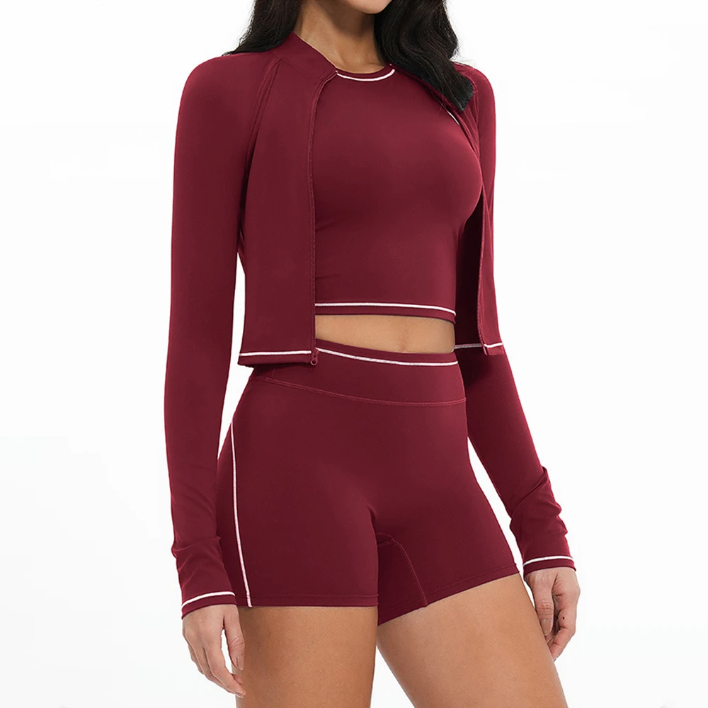3 Pieces Yoga Set Women's Sports Outfits Zipper Gym Tracksuit Workout Clothing Female Outdoor Fitness Long Sleeve Shorts Sets
3 Pieces Yoga Set Women's Sports Outfits Zipper Gym Tracksuit Workout Clothing Female Outdoor Fitness Long Sleeve Shorts Sets