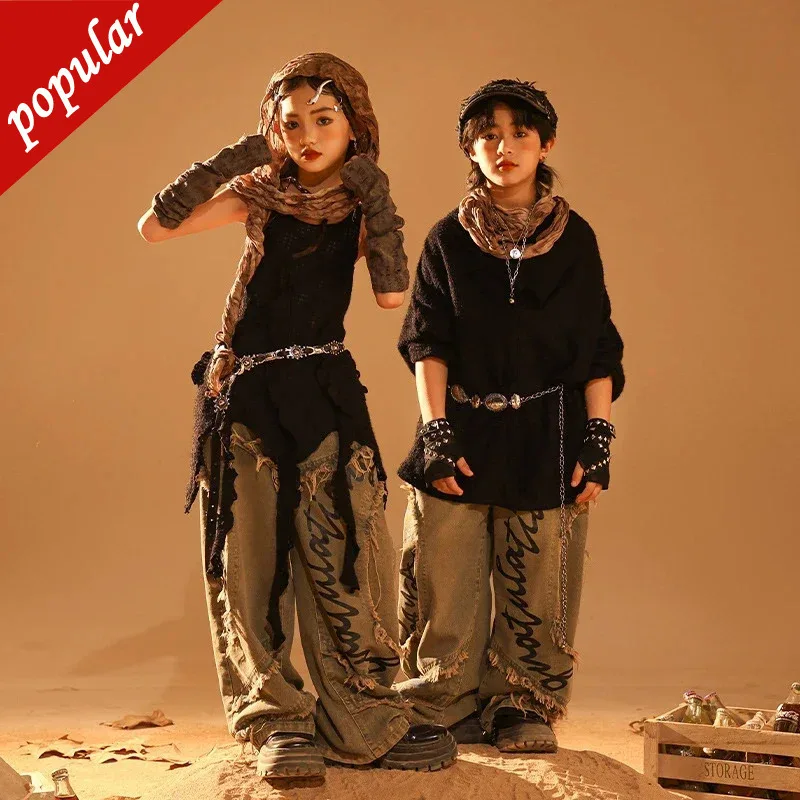 Girls Wasteland Street Dance Knitted Tank Top Jeans Boys Hip Hop Hoodies Clothes Sets Kids Jazz Costume Children Punk Streetwear
Girls Wasteland Street Dance Knitted Tank Top Jeans Boys Hip Hop Hoodies Clothes Sets Kids Jazz Costume Children Punk Streetwear