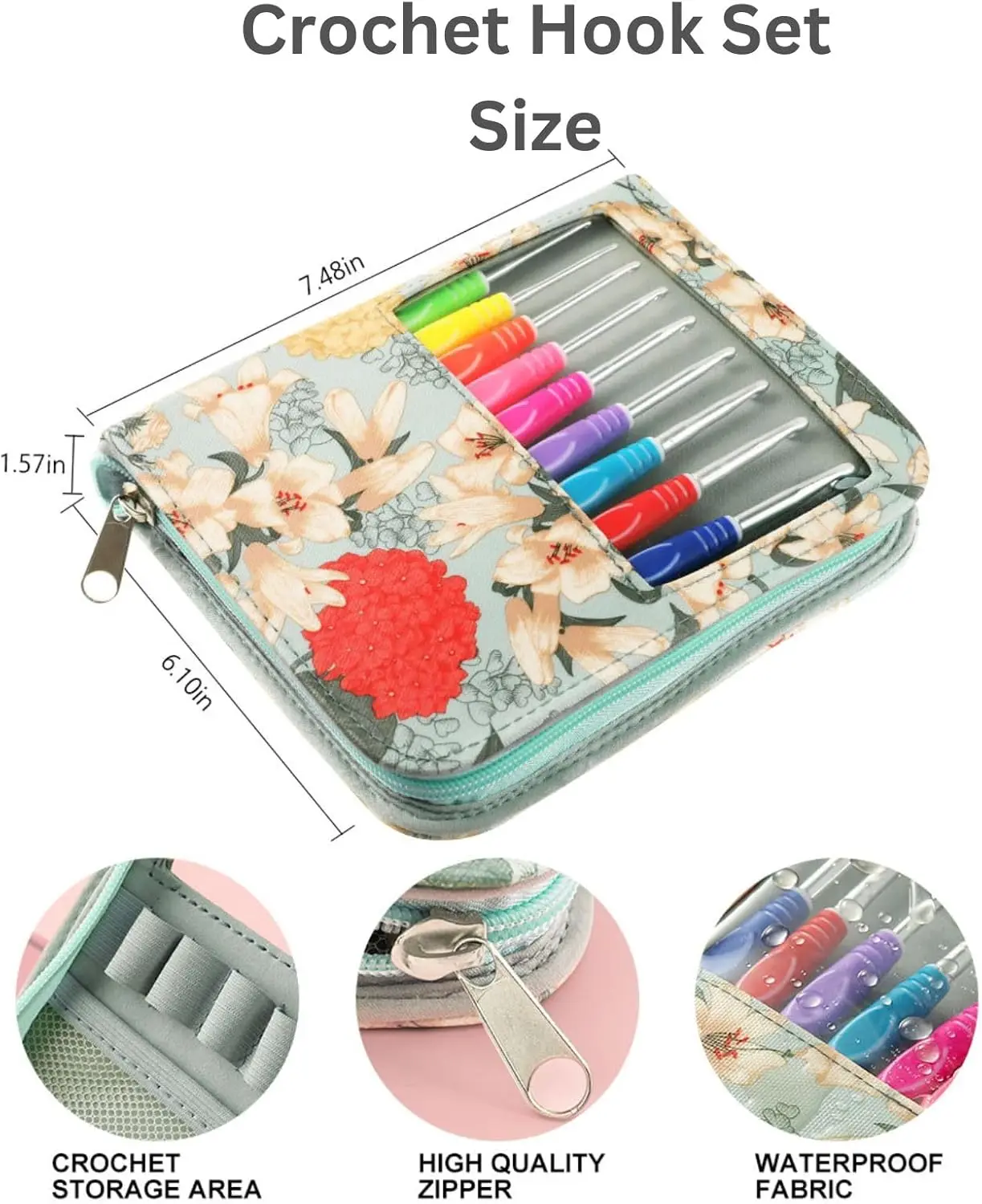 60pcs Ergonomic Crochet Hooks Set with Travel Case Aluminum Crochet Needles Kit for Beginners&Experts Includes Stitch Markers
60pcs Ergonomic Crochet Hooks Set with Travel Case Aluminum Crochet Needles Kit for Beginners&Experts Includes Stitch Markers
