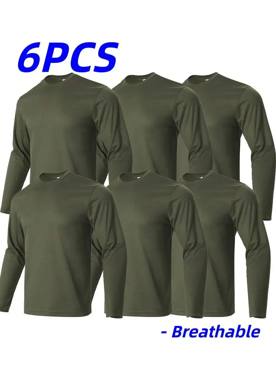 6 Pack Mens Breathable Long Sleeve Performance Tee Crew Neck Polyester Mesh S-3XL
6 Pack Mens Breathable Long Sleeve Performance Tee Crew Neck Polyester Mesh S-3XL