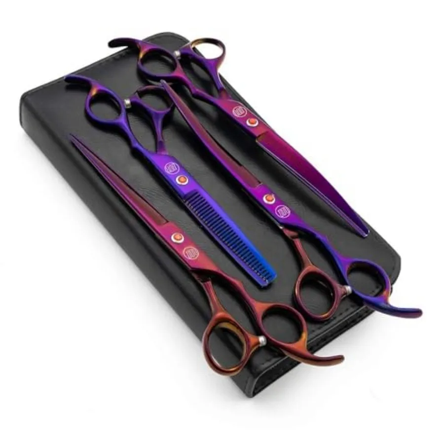 Pressional.0" Dog Groomg Scissors Set, -pieces Straight, Upward Curved, Downward Curved, Thng/Blendg Shears for Dog, Cat and Pe
Pressional.0" Dog Groomg Scissors Set, -pieces Straight, Upward Curved, Downward Curved, Thng/Blendg Shears for Dog, Cat and Pe