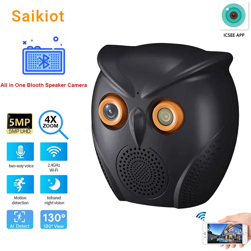 Saikiot ICSEE Bluetooth-динамик, умная камера, 5 МП, беспроводная сеть, внутренняя, широкоугольная, с двойной подсветкой, камера ночного видения, радионяня
Saikiot ICSEE Bluetooth-динамик, умная камера, 5 МП, беспроводная сеть, внутренняя, широкоугольная, с двойной подсветкой, камера ночного видения, радионяня