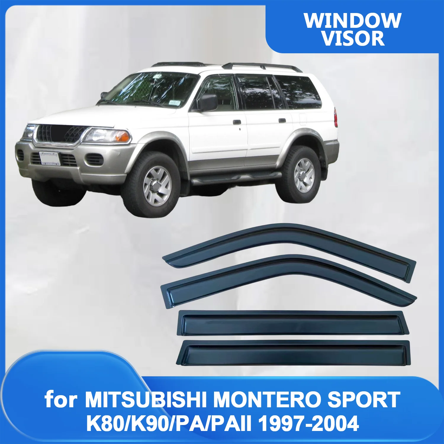 Window Visor for MITSUBISHI MONTERO SPORT K80/K90/PA/PAII 1997 1998 1999-2004 Wind Deflectors Rain Guards Door Visor Vent Shades
Window Visor for MITSUBISHI MONTERO SPORT K80/K90/PA/PAII 1997 1998 1999-2004 Wind Deflectors Rain Guards Door Visor Vent Shades