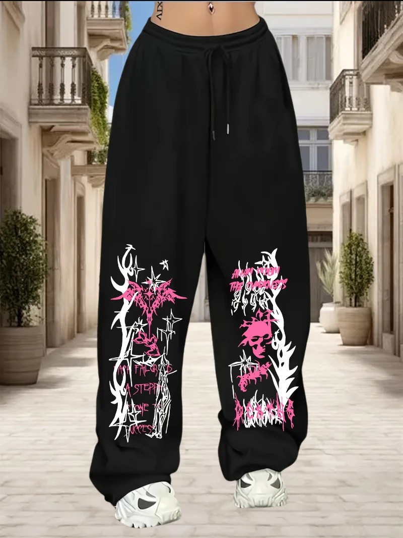 Flame Print Straight-Leg Pants - Casual & Sporty with Drawstring Elastic Waist, Durable Polyester, Machine Washable Hip-Hop Wide
Flame Print Straight-Leg Pants - Casual & Sporty with Drawstring Elastic Waist, Durable Polyester, Machine Washable Hip-Hop Wide