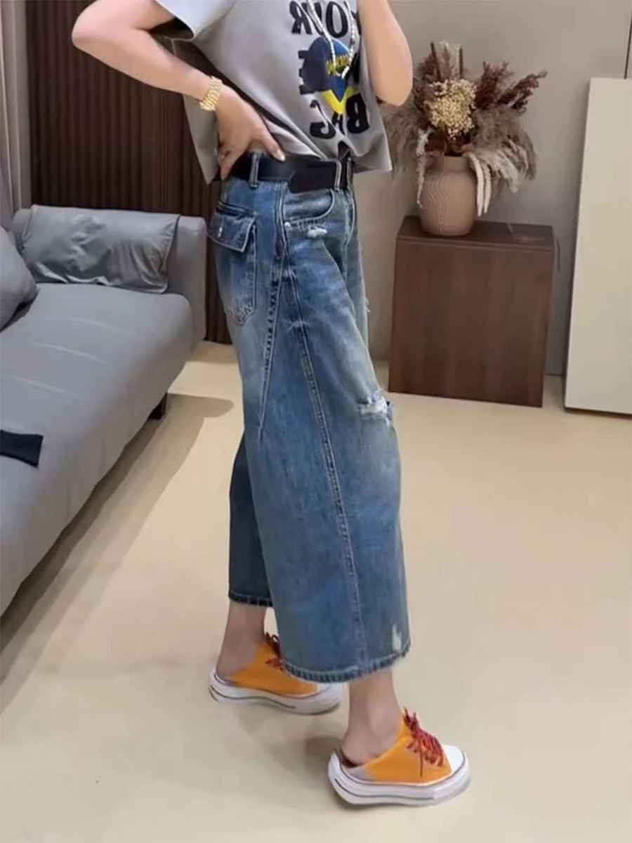 High Waist Bell Bottom Jeans Women's Summer Loose Fit Ripped Denim Pants plus Size Straight Leg Trousers Wide Leg Jeans
High Waist Bell Bottom Jeans Women's Summer Loose Fit Ripped Denim Pants plus Size Straight Leg Trousers Wide Leg Jeans