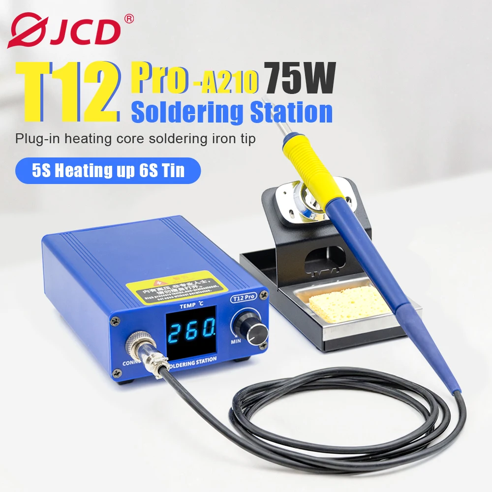JCD T12Pro Soldering Station LED Digital Temp Adjust Repair Soldering Iron Equipment Portable Home Electronics Repair Tool Set
JCD T12Pro Soldering Station LED Digital Temp Adjust Repair Soldering Iron Equipment Portable Home Electronics Repair Tool Set