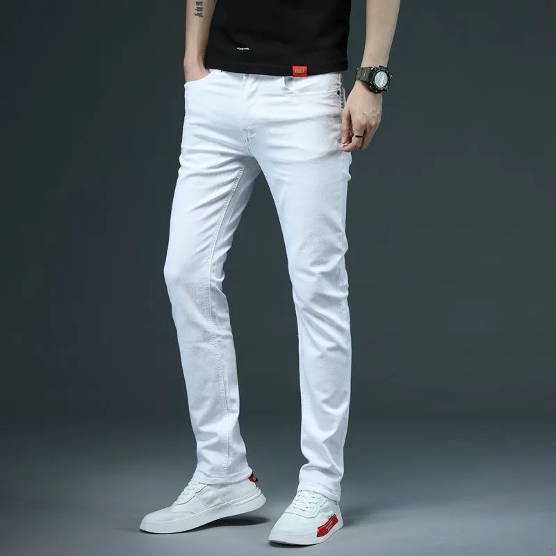 Spring And Autumn New Men's Pure White Jeans Trend Korean Version Multi-Color Men's Slim-Fit Jeans
Spring And Autumn New Men's Pure White Jeans Trend Korean Version Multi-Color Men's Slim-Fit Jeans