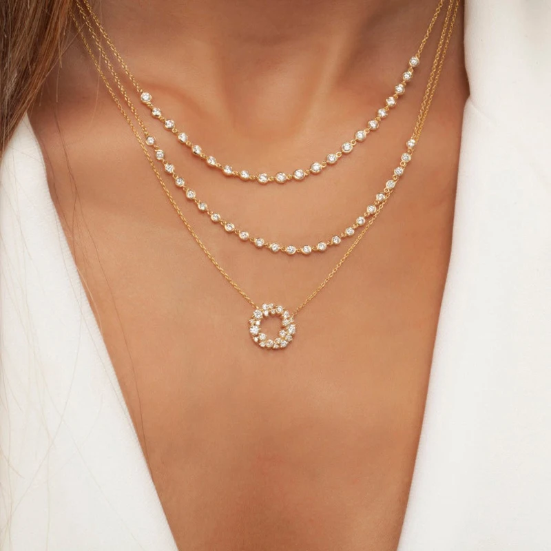 Multi-diamond fashion gold silver stainless steel lady necklace personalized custom combination wholesale air transport jewelry
Multi-diamond fashion gold silver stainless steel lady necklace personalized custom combination wholesale air transport jewelry