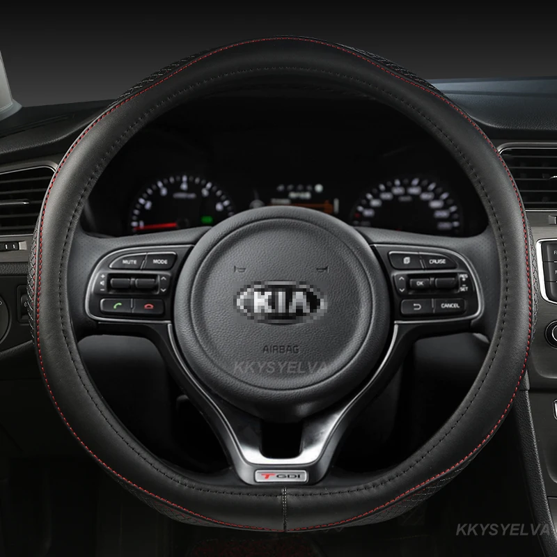 Genuine Leather D Shape Car Steering Wheel Cover For Kia K5 2016 2017 (sport) Sportage 4 KX5 2016 2017 2018 Auto Accessorie
Genuine Leather D Shape Car Steering Wheel Cover For Kia K5 2016 2017 (sport) Sportage 4 KX5 2016 2017 2018 Auto Accessorie