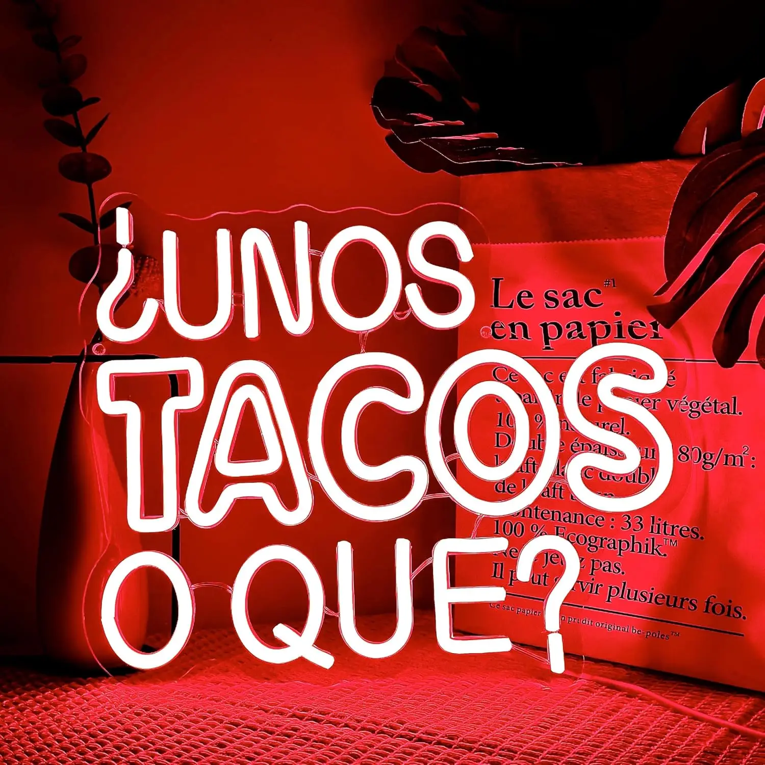 Tacos Neon Sign USB LED Light for Taco Bar BBQ Food Trucks Gaming Room Bedrooom Decoration personnalisé Gift Night Light
Tacos Neon Sign USB LED Light for Taco Bar BBQ Food Trucks Gaming Room Bedrooom Decoration personnalisé Gift Night Light