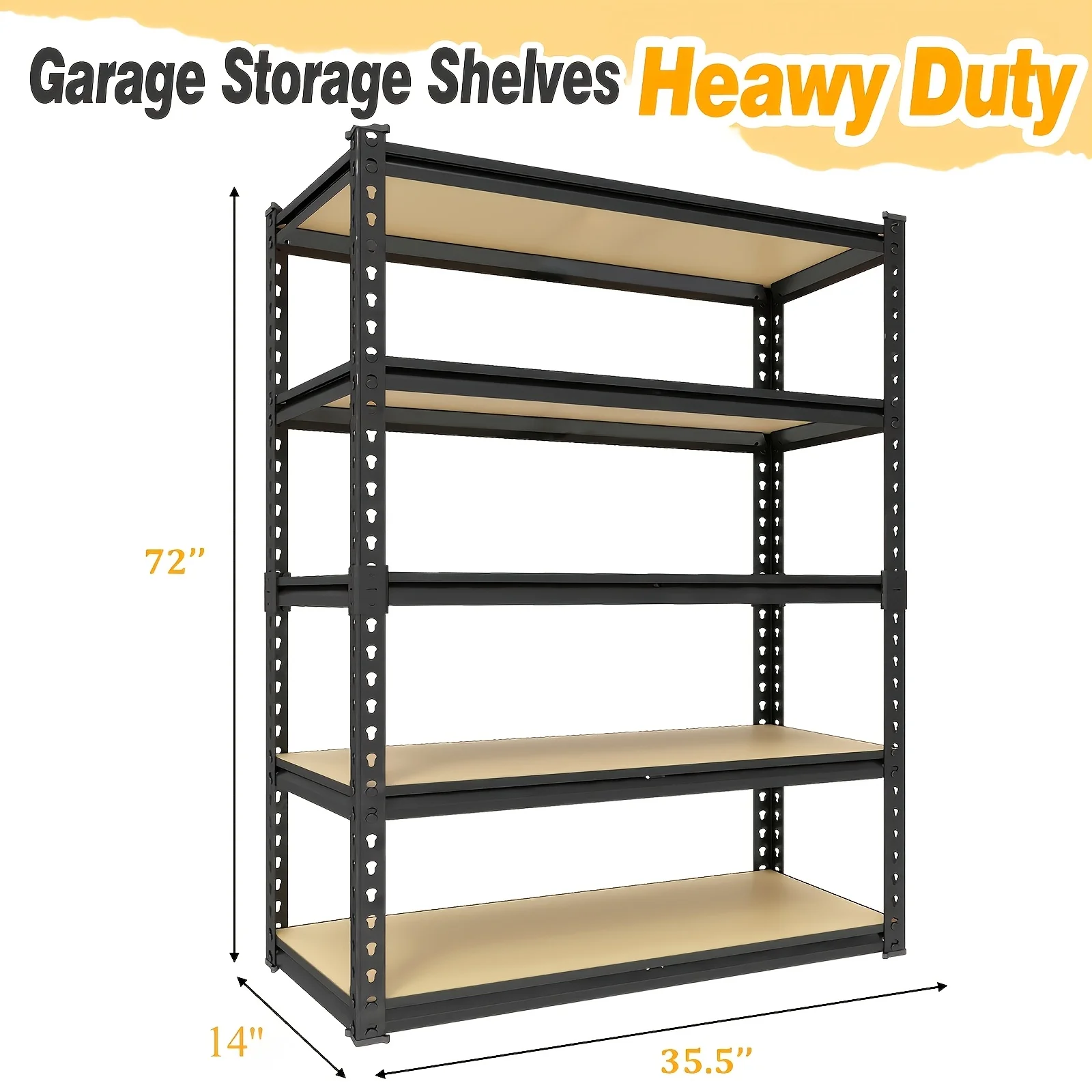 Heavy Duty 2pcs Garage Shelving Units, Adjustable Shelving Rack for Garage, Basement, Warehouse, Commercial/Residential Use - Easy Assembly Floor-Standing OrganizerUtility Shelves, Free Gloves And Hammer Included, Utility Shelves
Heavy Duty 2pcs Garage Shelving Units, Adjustable Shelving Rack for Garage, Basement, Warehouse, Commercial/Residential Use - Easy Assembly Floor-Standing OrganizerUtility Shelves, Free Gloves And Hammer Included, Utility Shelves