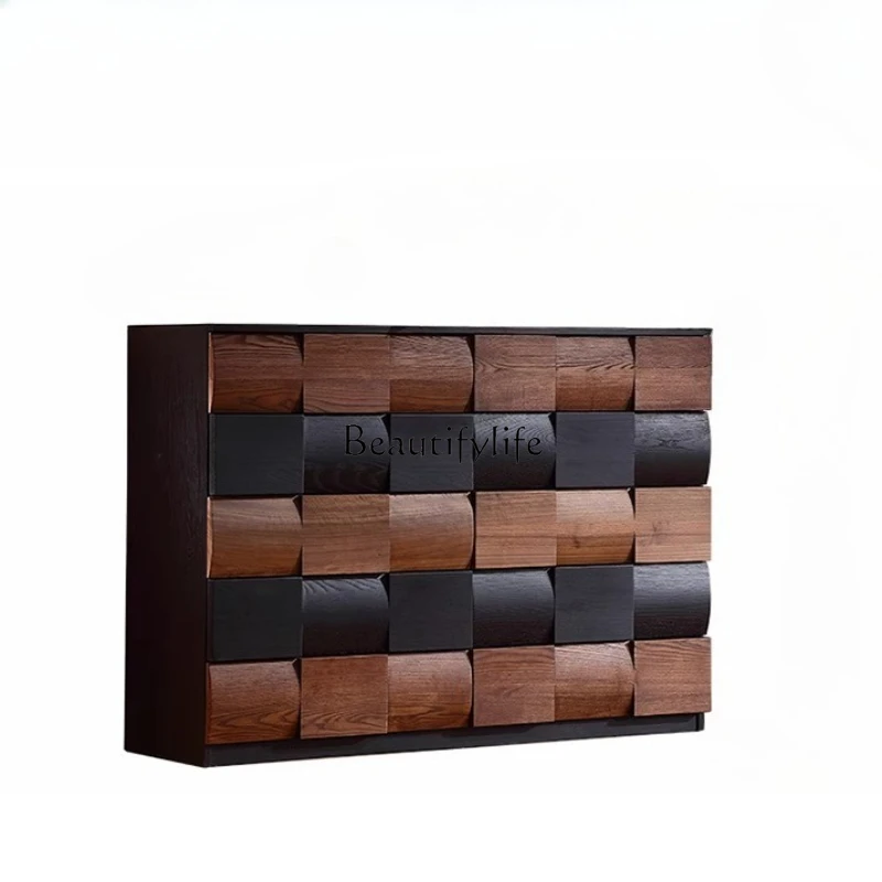 French retro solid wood dining side cabinet against the wall medieval carving living room storage entrance cabinet
French retro solid wood dining side cabinet against the wall medieval carving living room storage entrance cabinet