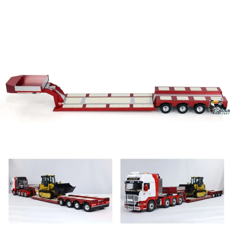 DG-999 RC 1/14 Heavy Trailer 4 Axles CNC Gooseneck Trailers for DIY Tractor Truck Model with Light System Servo ESC TH23977
DG-999 RC 1/14 Heavy Trailer 4 Axles CNC Gooseneck Trailers for DIY Tractor Truck Model with Light System Servo ESC TH23977