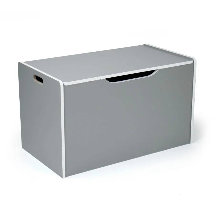 Kid Toy Box, Hinged Toy Storage Chest with Lid, Grey/White
Kid Toy Box, Hinged Toy Storage Chest with Lid, Grey/White