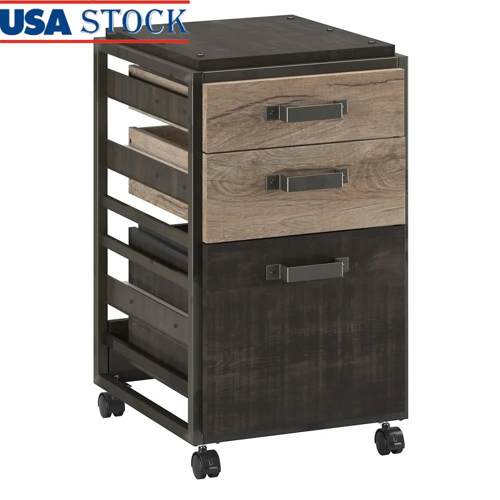 Mobile File Cabinet 3 Drawer Rolling Office Storage Rustic Gray Industrial Steel Frame Lockable Portable Design Home Office
Mobile File Cabinet 3 Drawer Rolling Office Storage Rustic Gray Industrial Steel Frame Lockable Portable Design Home Office