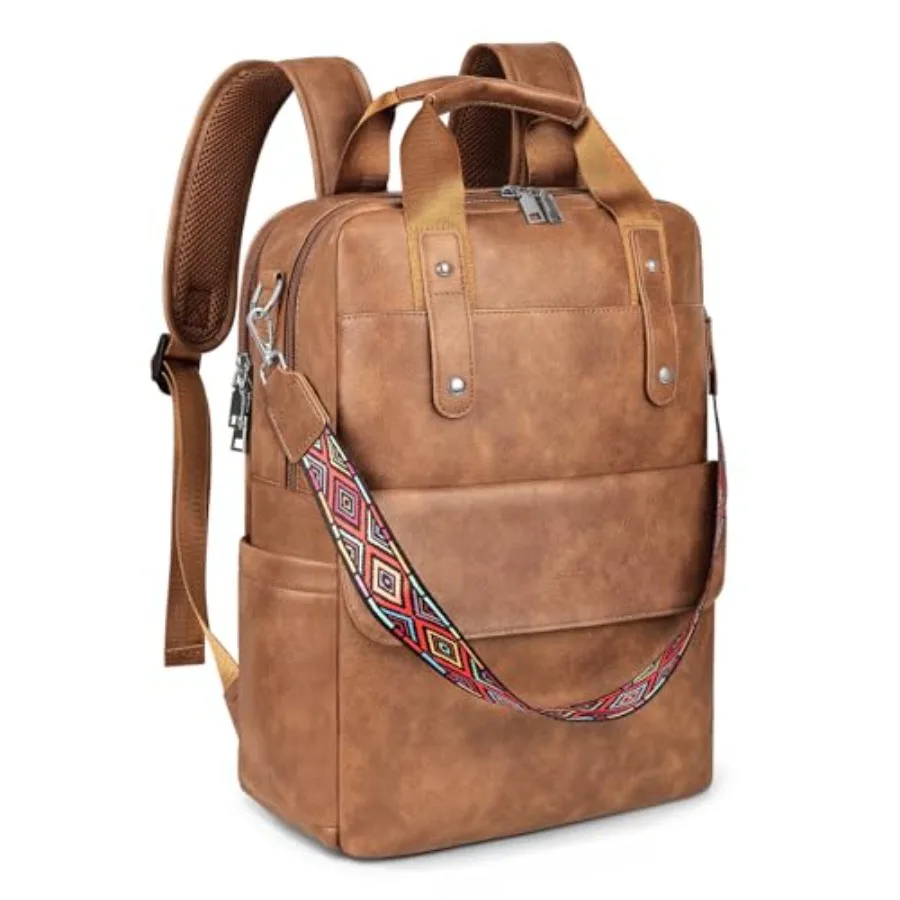 Leather Laptop Backpack 15.6 Inch Womens Laptop Bag, 3 IN 1 Computer Bag Handbag with Colorful Shoulder Bag Strap for Work Trav
Leather Laptop Backpack 15.6 Inch Womens Laptop Bag, 3 IN 1 Computer Bag Handbag with Colorful Shoulder Bag Strap for Work Trav