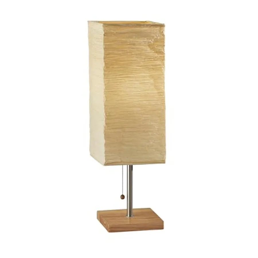 26" Table Lamp with Natural Wood Base, Brushed Steel Finish and Crinkle Paper Shade Perfect Lighting for Bedroom, Living Room a
26" Table Lamp with Natural Wood Base, Brushed Steel Finish and Crinkle Paper Shade Perfect Lighting for Bedroom, Living Room a