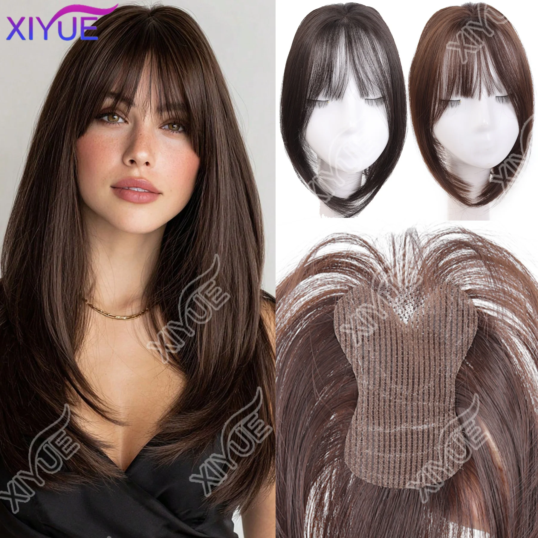 Upgraded Forehead Borderless Design Synthetic Magic Paste Hair Topper For Women | No Clip-In Bang Extension | Cover Hair Loss
Upgraded Forehead Borderless Design Synthetic Magic Paste Hair Topper For Women | No Clip-In Bang Extension | Cover Hair Loss