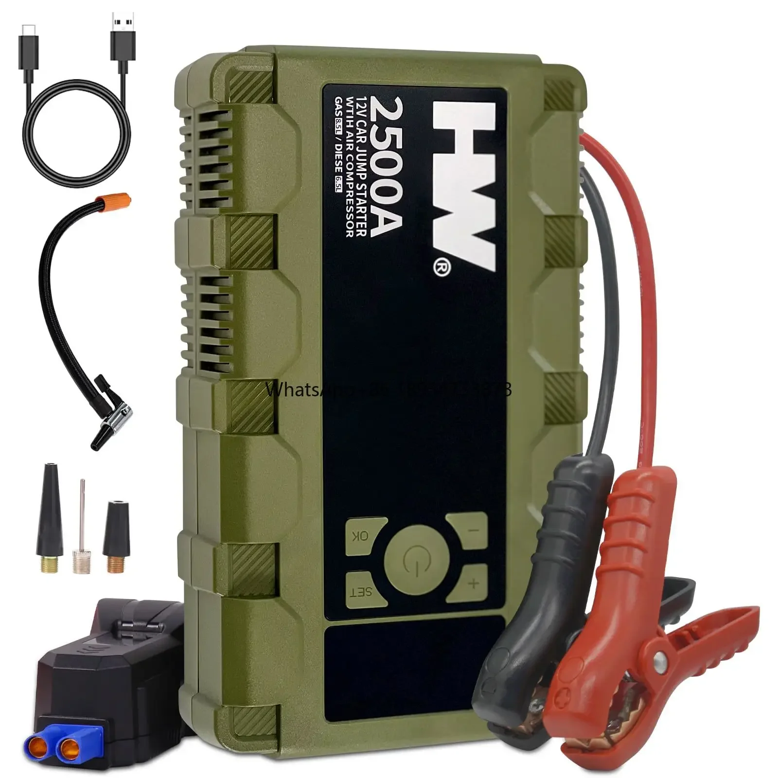 Portable Jump Starter with Air Compressor 12V 21800mWh with 150PSI Tyre Inflator Air Pump USB Charging Output for Car
Portable Jump Starter with Air Compressor 12V 21800mWh with 150PSI Tyre Inflator Air Pump USB Charging Output for Car