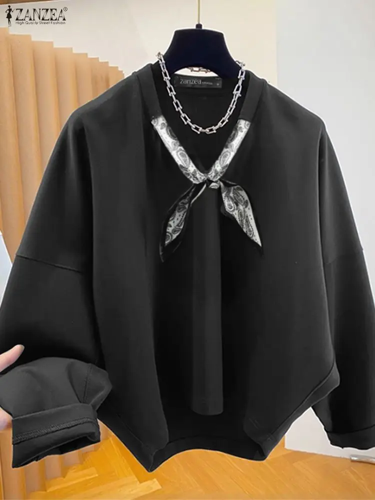 ZANZEA Women's High-Low Sweatshirt with Scarf V-Neck Long Sleeve Knitted Pullover Tops Loose Casual Solid Color Woman Clothing
ZANZEA Women's High-Low Sweatshirt with Scarf V-Neck Long Sleeve Knitted Pullover Tops Loose Casual Solid Color Woman Clothing