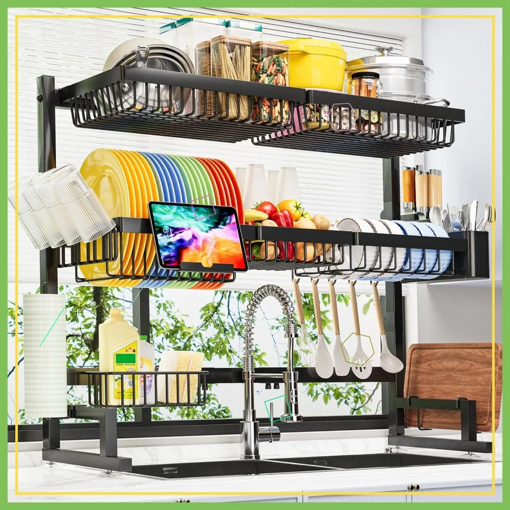 Expandable Over-The-Sink Dish Drying Rack, Adjustable Height and Length, 2-Tier Large Design for Efficient Kitchen Storage
Expandable Over-The-Sink Dish Drying Rack, Adjustable Height and Length, 2-Tier Large Design for Efficient Kitchen Storage