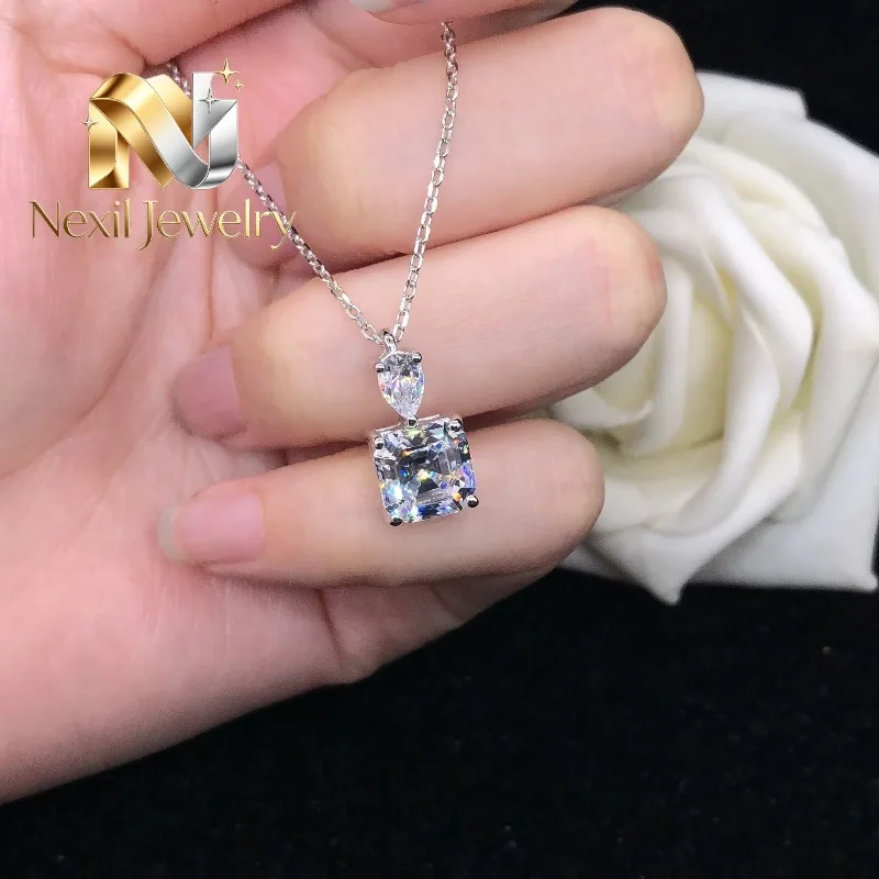 Nexil Jewelry Bonzer 3Ct Asscher Cut D Color Moissanite Pendant for Women Solid Platinum 950 Wedding Pendant Necklace P072
Nexil Jewelry Bonzer 3Ct Asscher Cut D Color Moissanite Pendant for Women Solid Platinum 950 Wedding Pendant Necklace P072