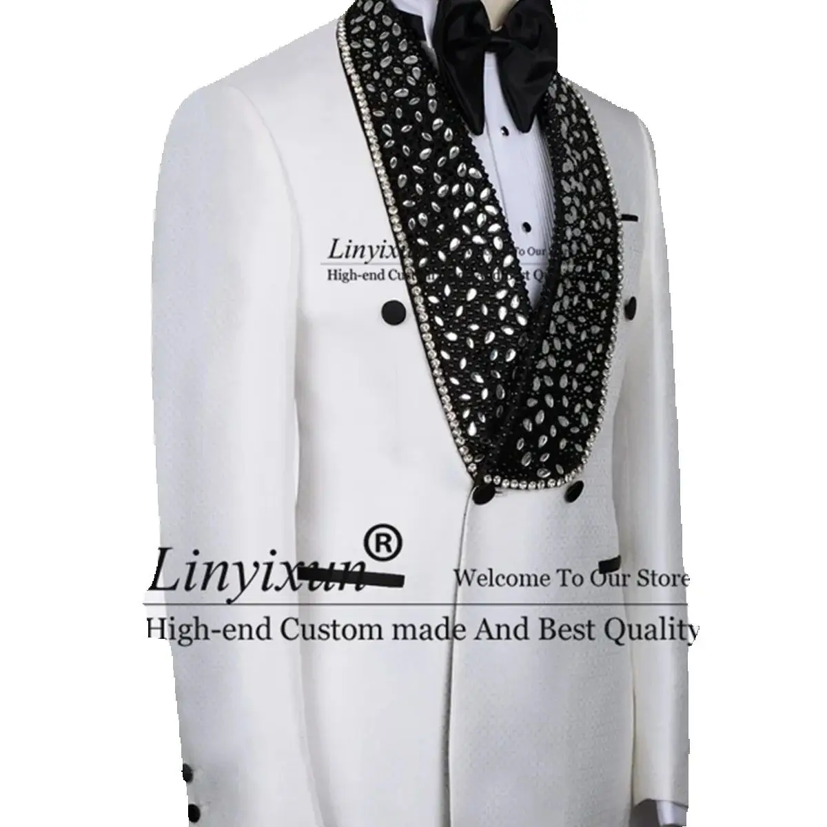 Sparkly Gem Stone White Laleped Wedding Tuxedos Luxury Beadeds Men Suits Customized Party Prom Blazers Terno Masculino Completo
Sparkly Gem Stone White Laleped Wedding Tuxedos Luxury Beadeds Men Suits Customized Party Prom Blazers Terno Masculino Completo