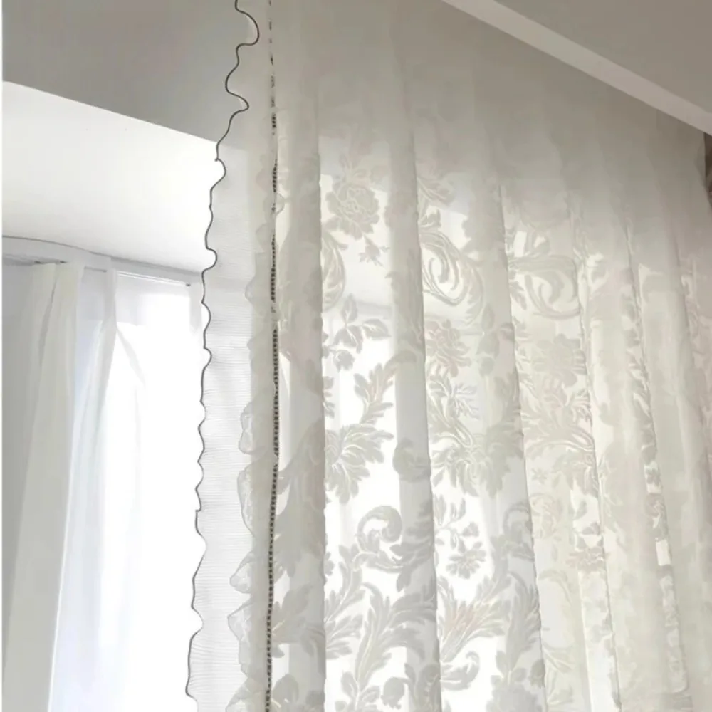 Retro French Sheer Curtains for Living Room Velvet Relief Translucent Luxury Semi Sheer Window Treatment Not See Through Vintage
Retro French Sheer Curtains for Living Room Velvet Relief Translucent Luxury Semi Sheer Window Treatment Not See Through Vintage