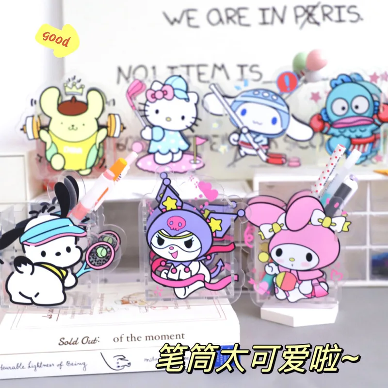 Новый держатель для ручек Sanrio с героями аниме, милый Kurome Pachacco, школьный Настольный орнамент, коробка для хранения, ведро для хранения кистей для макияжа, подарок
Новый держатель для ручек Sanrio с героями аниме, милый Kurome Pachacco, школьный Настольный орнамент, коробка для хранения, ведро для хранения кистей для макияжа, подарок