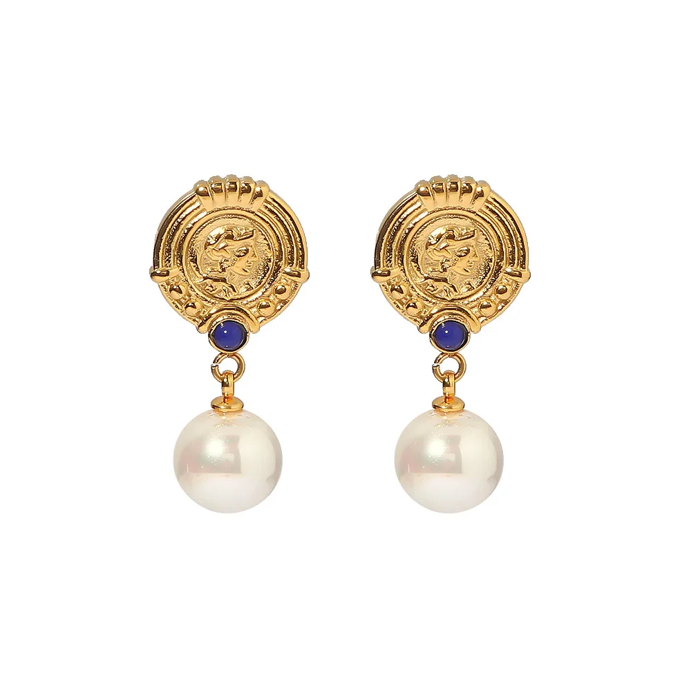 Stainless Steel PVD 18K Gold Plated Tarnish Waterproof Vintage Pearl Drop Earrings For Woman Jewelry Wholesale INS
Stainless Steel PVD 18K Gold Plated Tarnish Waterproof Vintage Pearl Drop Earrings For Woman Jewelry Wholesale INS