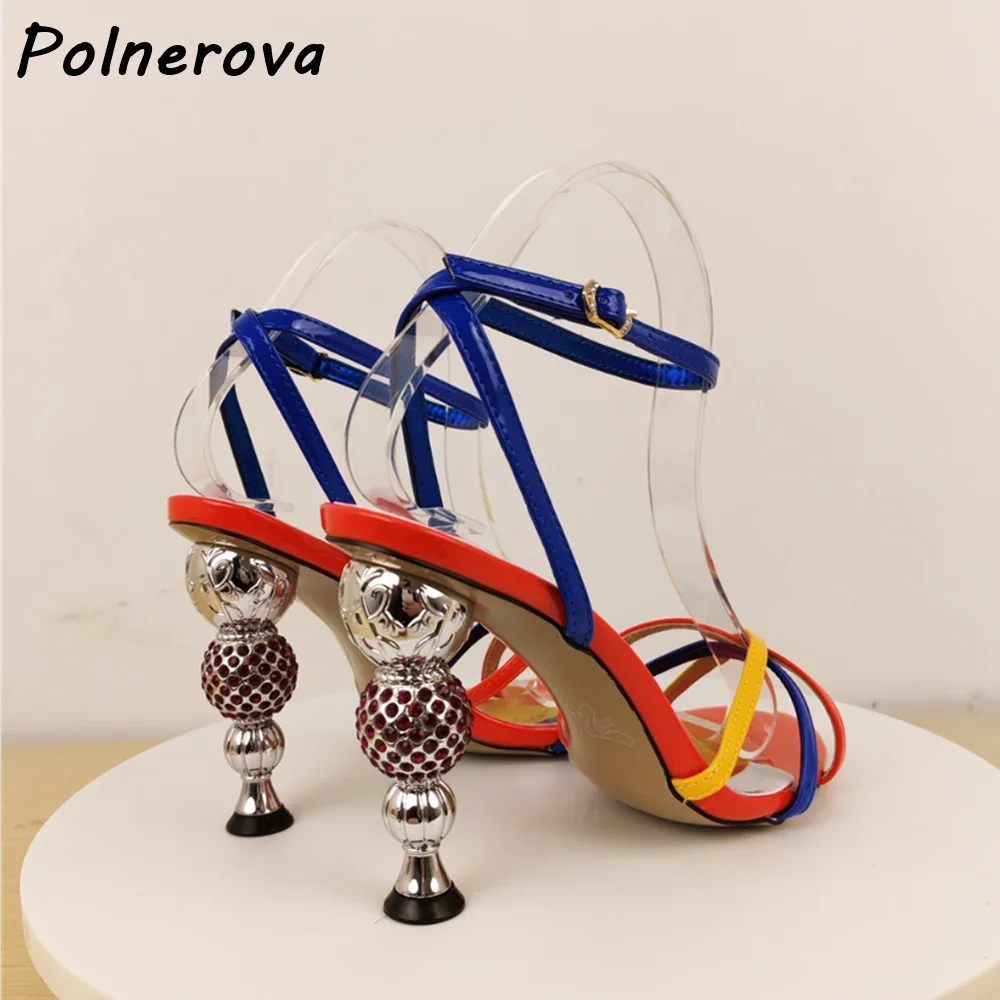 Multi Ball Heels Patchwork Sandals Narrow Band Strange Style Heels Ankle Band Round Toe Summer Shoes Women's Sexy Luxury Shoes
Multi Ball Heels Patchwork Sandals Narrow Band Strange Style Heels Ankle Band Round Toe Summer Shoes Women's Sexy Luxury Shoes