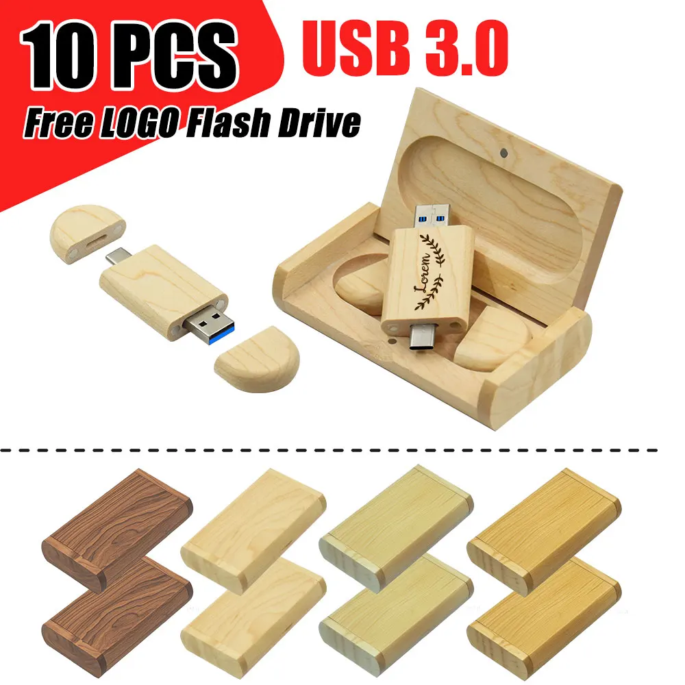 10PCS/LOT TYPE-C 2in1 Wooden USB 3.0 Flash Drives 128GB Pen Drive Free Logo Creative Gift Memory Stick 64GB with Box 32GB U Disk
10PCS/LOT TYPE-C 2in1 Wooden USB 3.0 Flash Drives 128GB Pen Drive Free Logo Creative Gift Memory Stick 64GB with Box 32GB U Disk